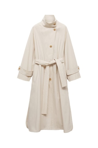 Trench coton oversize - Gris clair