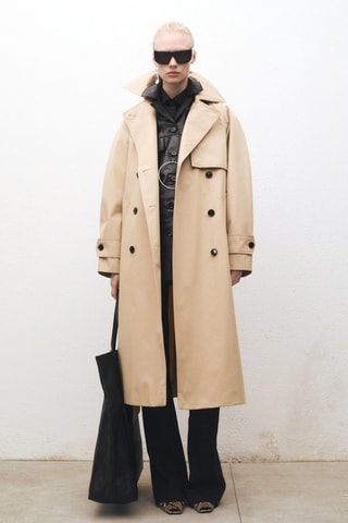 Trench long oversize coton - Beige
