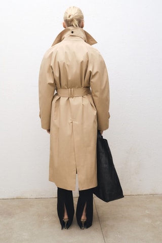 Trench long oversize coton - Beige