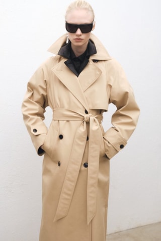 Trench long oversize coton - Beige