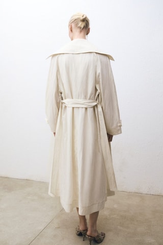 Trench oversize revers - Ecru