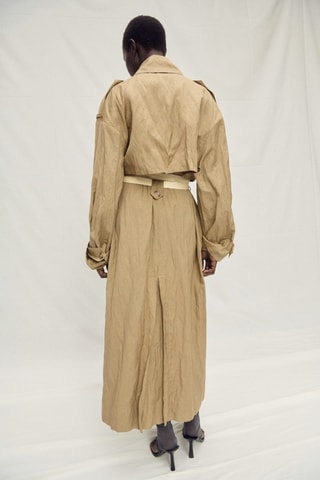 Trench oversize effet froissé - Marron