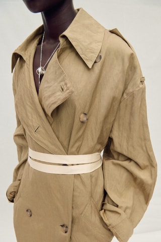 Trench oversize effet froissé - Marron