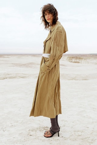 Trench oversize effet froissé - Marron