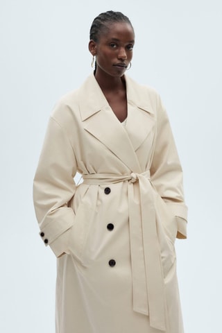 Trench long oversize double boutonnage - Ecru