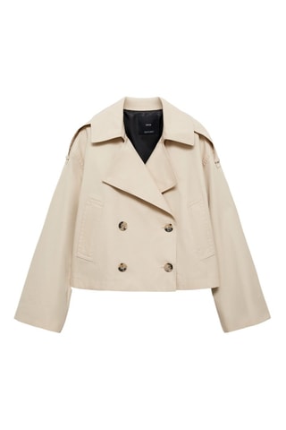 Trench crop double boutonnage - Gris clair