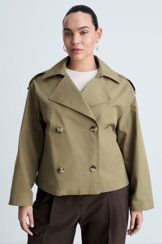 Trench crop double boutonnage - Kaki
