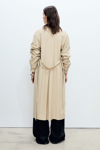 Soft Trenchcoat met Riem - Lichtgrijs
