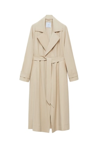 Soft Trenchcoat met Riem - Lichtgrijs