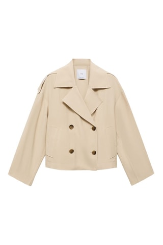 Trench crop double boutonnage - Gris clair