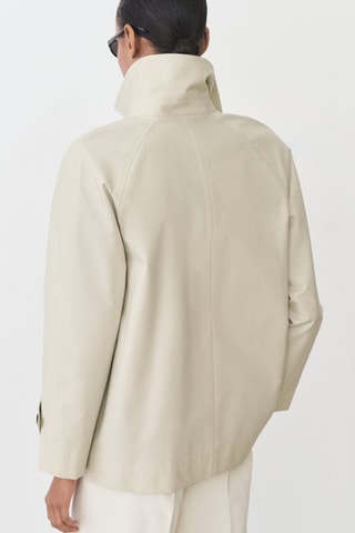 Trench court double boutonnage - Gris clair