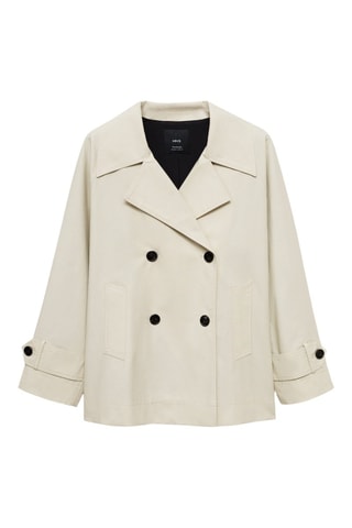 Trench court double boutonnage - Gris clair