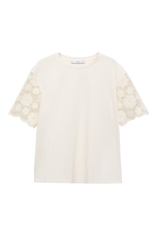 T-shirt manches crochet prémaman - Blanc