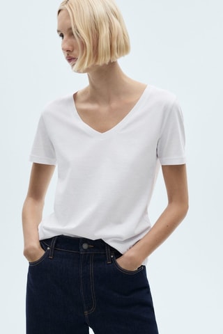 T-shirt coton manches courtes - Blanc