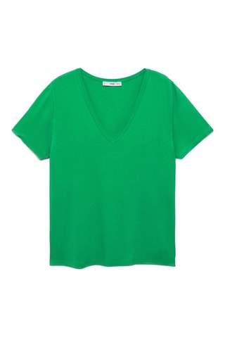 T-shirt col en V - Vert