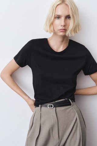 T-shirt coton manches courtes - Noir