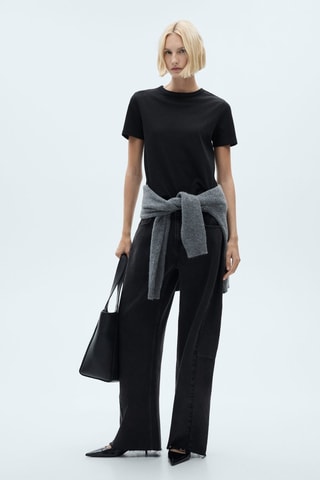 T-shirt coton manches courtes - Noir