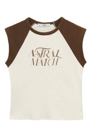 T-shirt coton imprimé - Marron