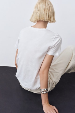 T-shirt coton manches courtes - Blanc