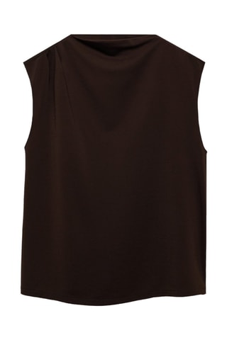 T-shirt de grossesse à col drapé - Chocolat