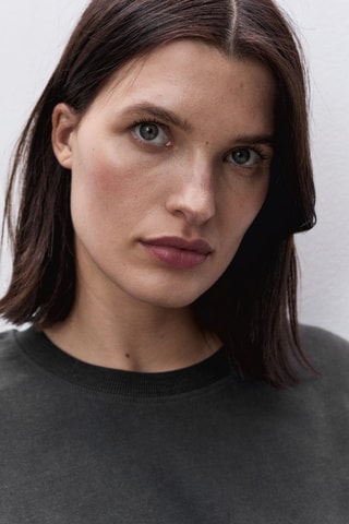 T-shirt coton oversize grossesse - Anthracite