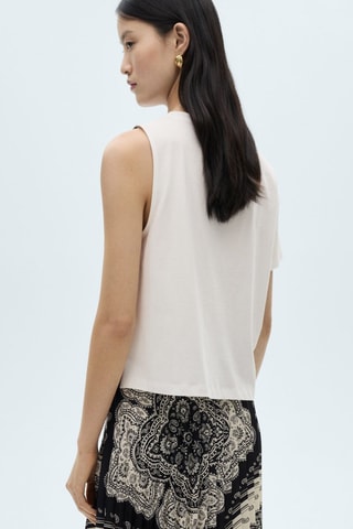 T-shirt asymétrique en imprimé cachemire - Ecru