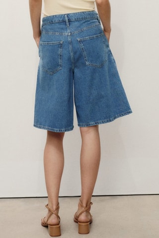 Bermuda jorts en denim à pinces - Bleu