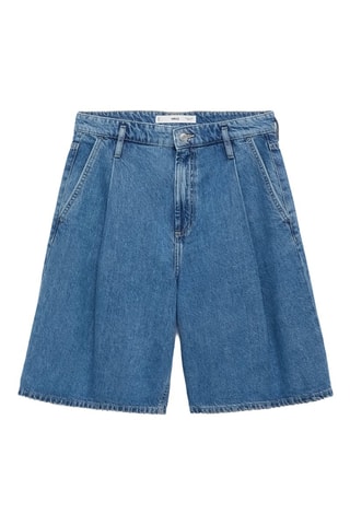Bermuda jorts en denim à pinces - Bleu