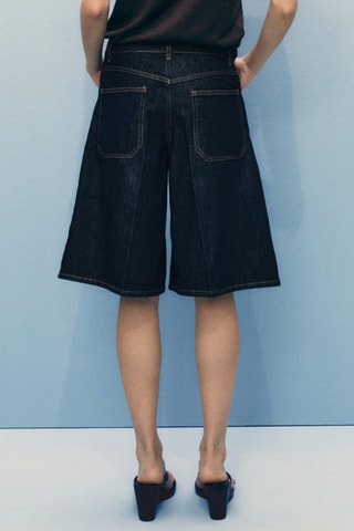 Bermuda jorts en denim taille haute - Bleu