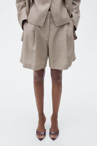 Bermuda tailleur rayures - Marron