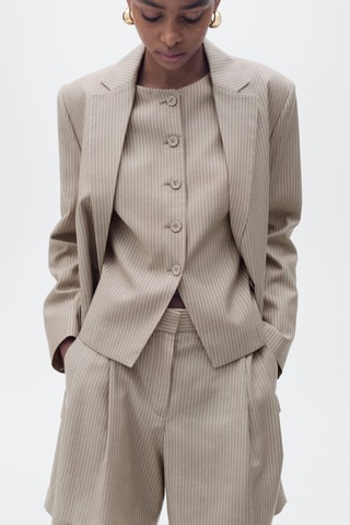 Bermuda tailleur rayures - Marron