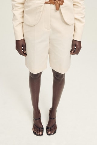 Bermuda de costume lin mélangé - Ecru