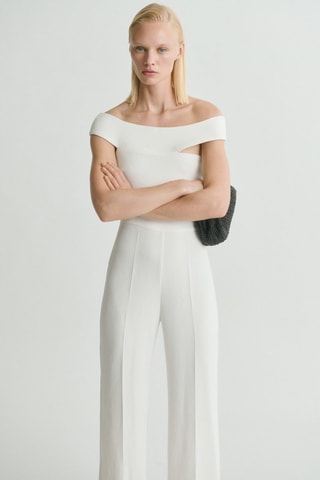 Combinaison à col asymétrique - Ecru