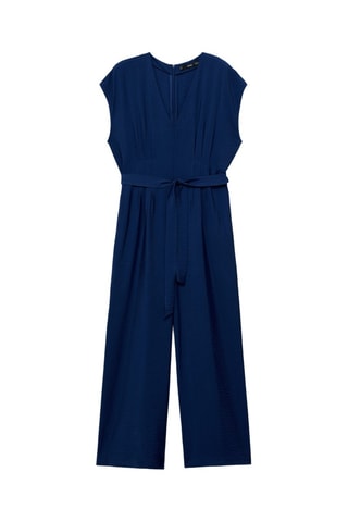 Combinaison imprimée avec ceinture - Bleu foncé