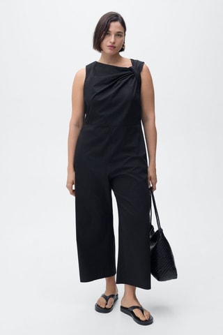 Combinaison jupe-culotte col bénitier - Noir