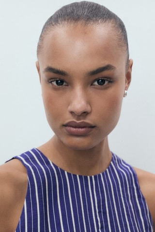 Combinaison rayures ceinture - Bleu