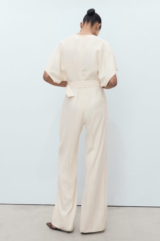 Combinaison ceinture boucle - Ecru