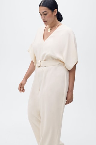 Combinaison ceinture boucle - Ecru