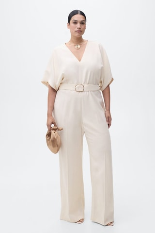 Combinaison ceinture boucle - Ecru