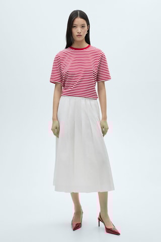 Jupe plissée coton - Blanc