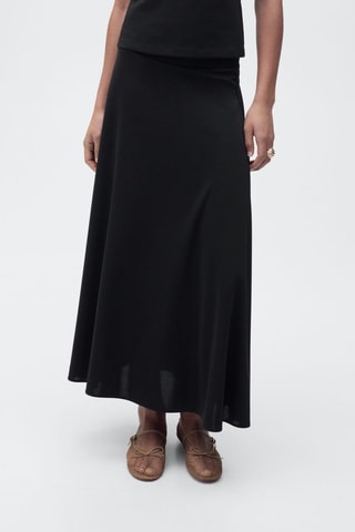 Jupe évasée maille - Noir