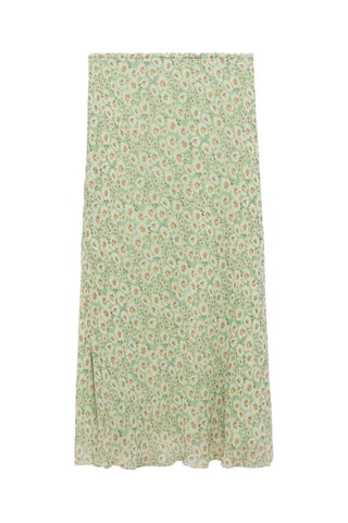 Jupe longue évasée fleurs - Vert