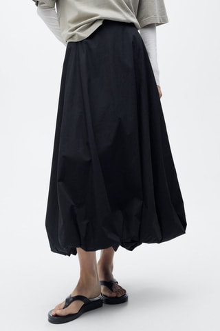 Jupe midi ballon - Noir