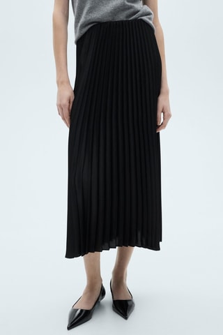 Jupe droite plissée - Noir