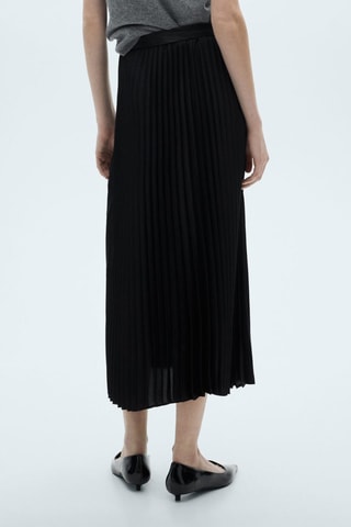 Jupe droite plissée - Noir