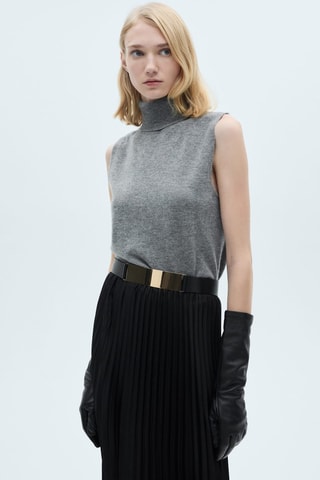 Jupe droite plissée - Noir