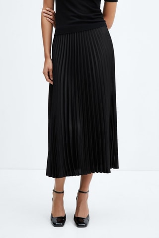 Jupe midi plissée - Noir