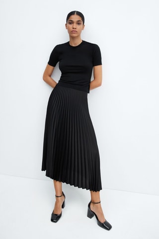 Jupe midi plissée - Noir