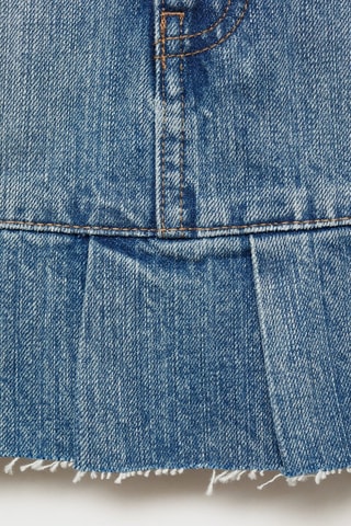 Minijupe en jean plissée - Bleu