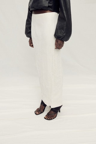 Jupe droite tulle - Ecru